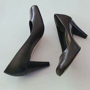 Franco Sarto Dublin‎ Chocolate Leather Dress Pump Heels Womens 7.5M  3"